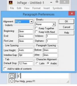 InPage View and Format Menu